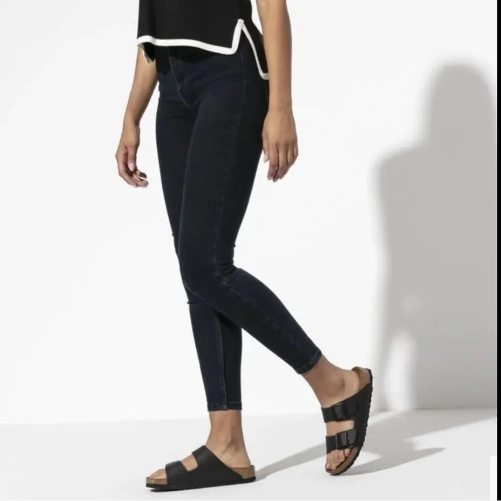 Birkenstock Arizona Birko-Flor Black Leather Sandals US 8-8.5 Boho Coastal Beach
